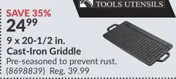 Princess Auto 9 x 20-1/2 in. Cast-Iron Griddle offer