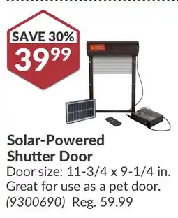 Princess Auto Solar-Powered Shutter Door Door offer