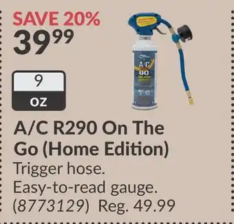 Princess Auto A/C R290 On The Go (Home Edition) offer