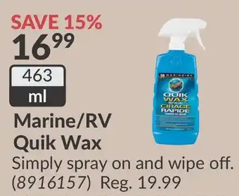 Princess Auto Marine/RV Quik Wax spray offer