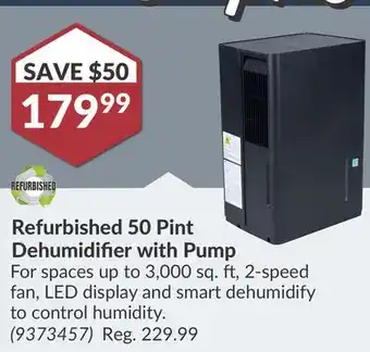 Princess Auto Refurbished 50 Pint Dehumidifier with Pump spaces offer