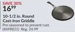 Princess Auto 10-1/2 in. Round Cast-Iron Griddle offer
