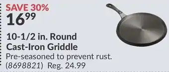 Princess Auto 10-1/2 in. Round Cast-Iron Griddle offer