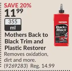 Princess Auto Mothers Back to Black Trim and Plastic Restorer offer