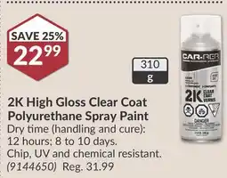 Princess Auto 2K High Gloss Clear Coat Polyurethane Spray Paint offer