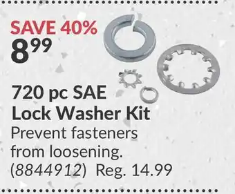 Princess Auto 720 pc SAE Lock Washer Kit offer