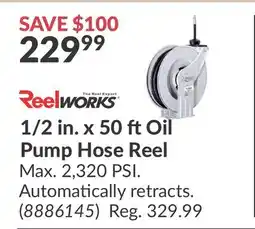 Princess Auto 1/2 in. x 50 ft Oil Pump Hose Reel offer