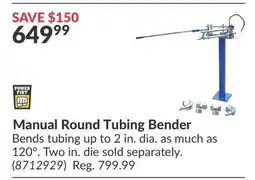Princess Auto Manual Round Tubing Bender offer