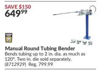 Princess Auto Manual Round Tubing Bender offer