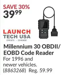 Princess Auto Millennium 30 OBDII/EOBD Code Reader offer