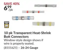Princess Auto 10 pk Transparent Heat-Shrink Butt Connectors offer