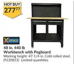 Princess Auto 48 in. Workbench with Pegboard offer