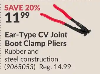 Princess Auto Ear-Type CV Joint Boot Clamp Pliers offer