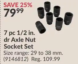 Princess Auto 7 pc 1/2 in. dr Axle Nut Socket Set offer