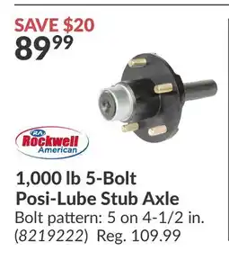 Princess Auto 1, 000 lb 5-Bolt Posi-Lube Stub offer