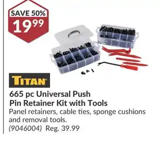 Princess Auto 665 pc Universal Push Pin Retainer Kit with Tools offer