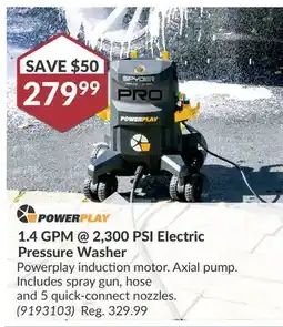 Princess Auto 1.4 GPM @ 2,300 PSI Electric Pressure Washer offer