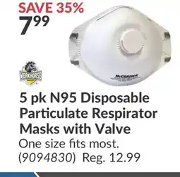 Princess Auto 5 pk N95 Disposable Particulate Respirator Masks with Valve offer
