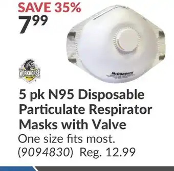 Princess Auto 5 pk N95 Disposable Particulate Respirator Masks with Valve offer