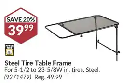 Princess Auto Steel Tire Table Frame offer