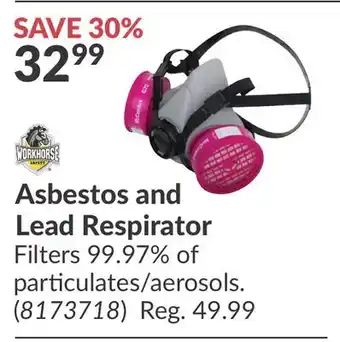Princess Auto Asbestos and Lead Respirator offer