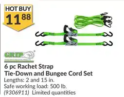 Princess Auto 6 pc Rachet Strap Tie-Down and Bungee Cord Set offer