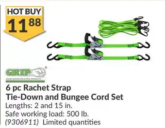 Princess Auto 6 pc Rachet Strap Tie-Down and Bungee Cord Set offer