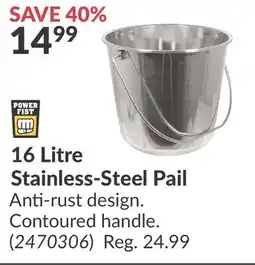 Princess Auto 16 Litre Stainless-Steel Pail offer