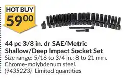 Princess Auto pc 3/8 in. dr SAE/Metric Shallow/Deep Impact Socket Set offer