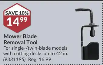 Princess Auto Mower Blade Removal offer