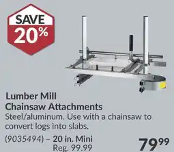 Princess Auto Lumber Mill Chainsaw Attachments offer