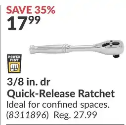 Princess Auto 3/8 in. dr Quick-Release Ratchet offer