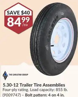 Princess Auto 5.30-12 Trailer Tire Assemblies offer
