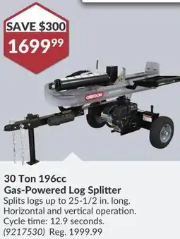 Princess Auto 30 Ton 196cc Gas-Powered Log Splitter offer