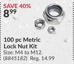 Princess Auto 100 pc Metric Lock Nut Kit offer