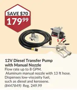 Princess Auto 12V Diesel Transfer Pump with Manual Nozzle offer