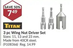 Princess Auto 3 pc Wing Nut Driver Set offer