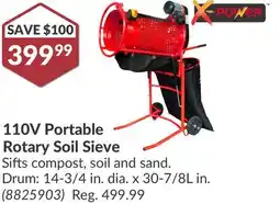 Princess Auto 110V Portable Rotary Soil Sieve offer