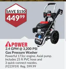 Princess Auto 2.4 GPM@3, 200 PSI Gas Pressure Washer offer
