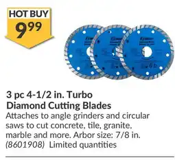 Princess Auto 3 pc 4-1/2 in. Turbo Diamond offer