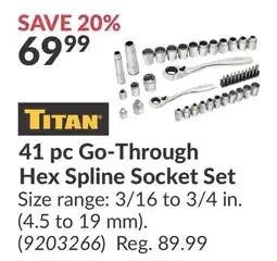 Princess Auto 41 pc Go-Through Hex Spline Socket Set offer