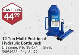 Princess Auto 12 Ton Multi-Positional Hydraulic Bottle Jack Lift range offer