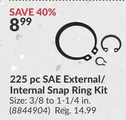 Princess Auto 225 pc SAE External/Internal Snap Ring Kit offer