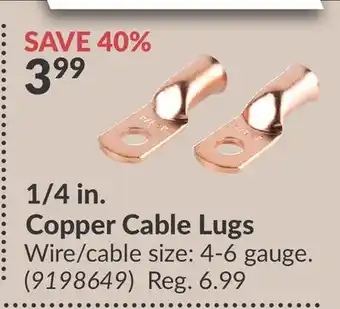 Princess Auto 1/4 in. Copper Cable Lugs offer