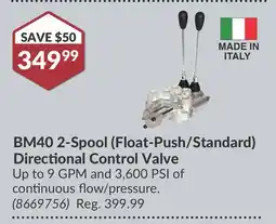 Princess Auto BM40 2-Spool (Float-Push/Standard) Directional Control Valve offer