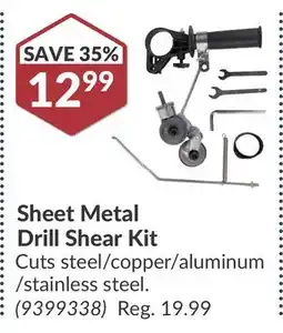Princess Auto Sheet Metal Drill Shear Kit offer