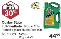 Princess Auto Quaker State Full-Synthetic Motor Oils offer