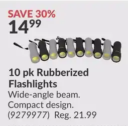 Princess Auto 10 pk Rubberized Flashlights offer