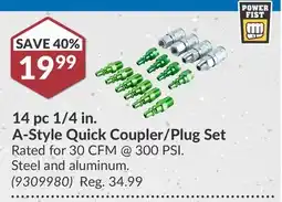 Princess Auto 14 pc 1/4 in. A-Style Quick Coupler/Plug Set offer