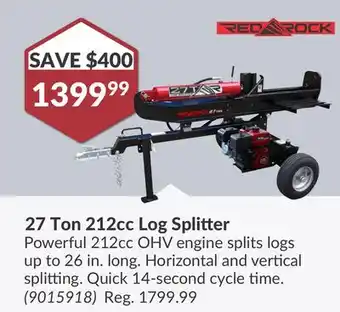 Princess Auto 27 Ton 212cc Log Splitter offer